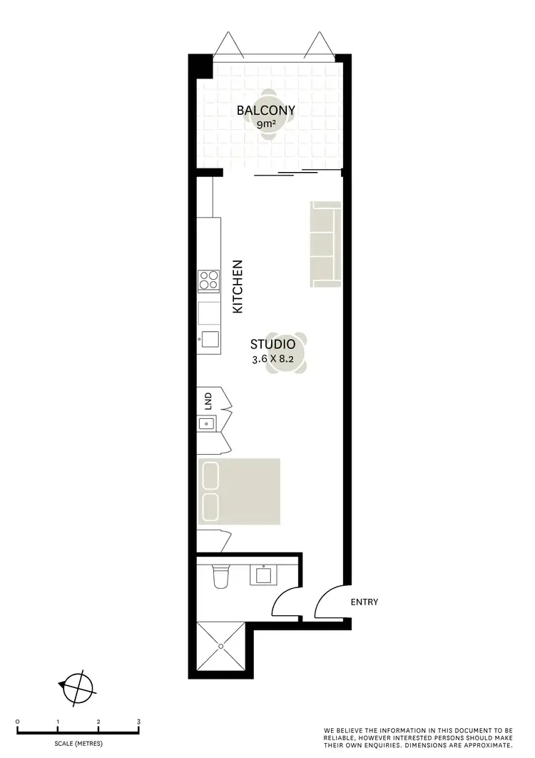 Floorplan of Homely studio listing, 201/74-76 Wyndham Street, Alexandria NSW 2015