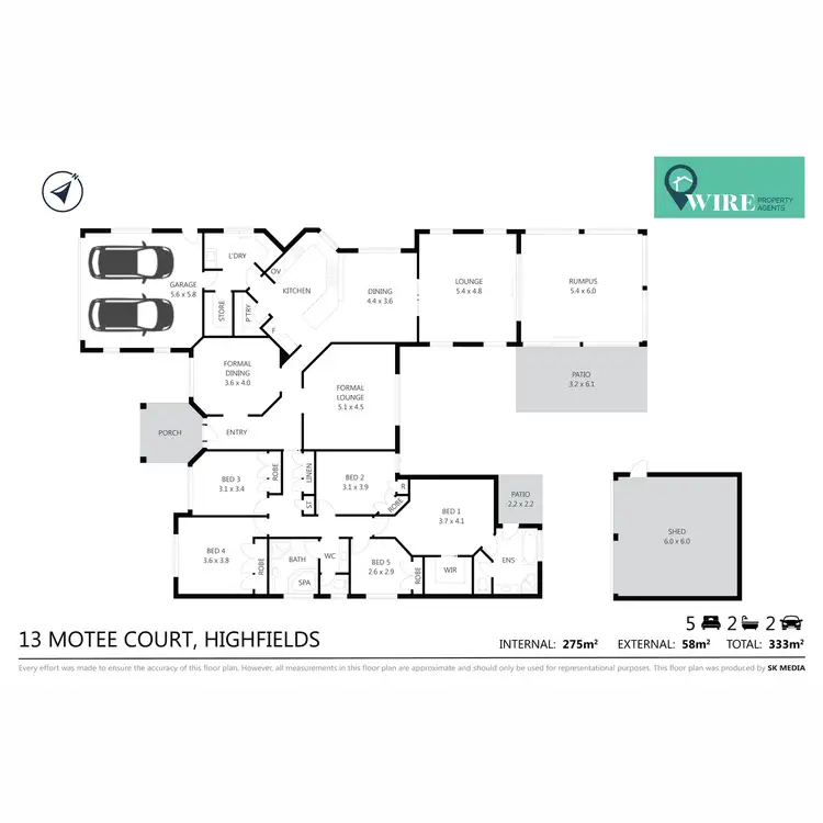 Floorplan of Homely house listing, 13 Motee Court, Highfields QLD 4352