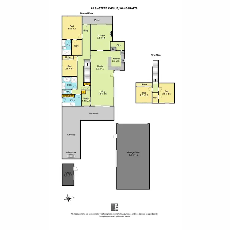 Floorplan of Homely house listing, 6 Langtree Avenue, Wangaratta VIC 3677