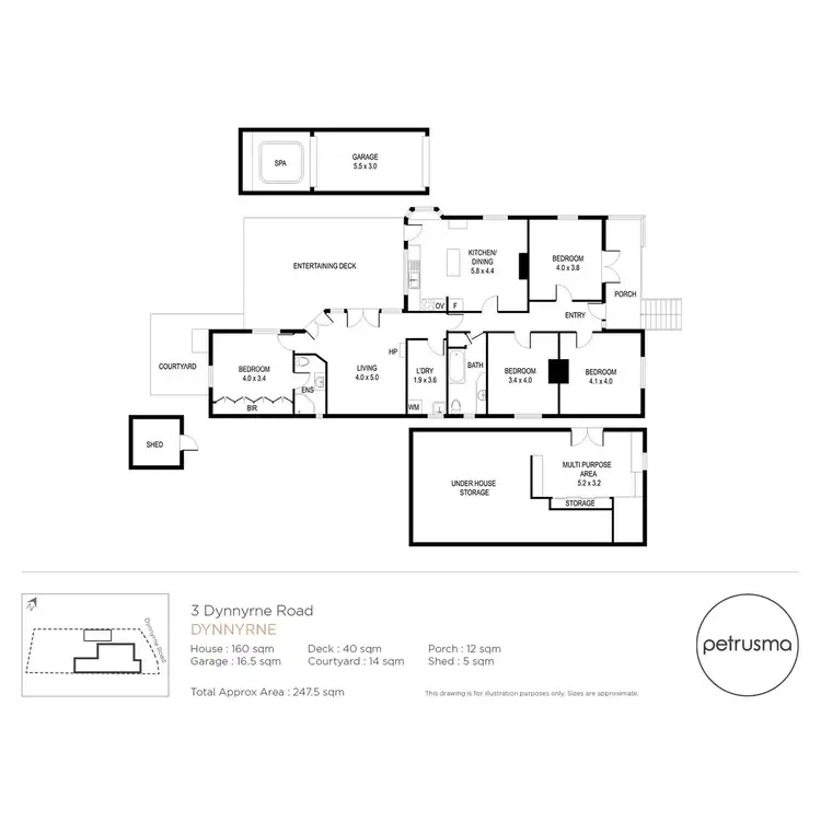 Floorplan of Homely house listing, 3 Dynnyrne Road, Dynnyrne TAS 7005