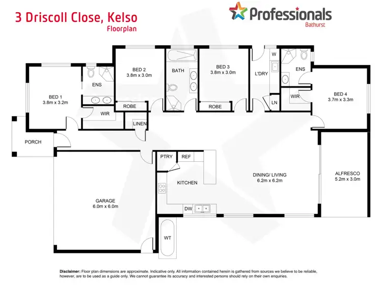 Floorplan of Homely house listing, 3 Driscoll Close, Kelso NSW 2795
