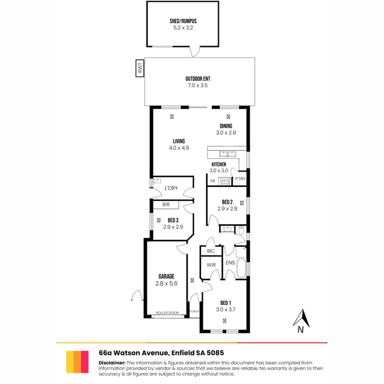 Floorplan of Homely house listing, 66A Watson Avenue, Enfield SA 5085