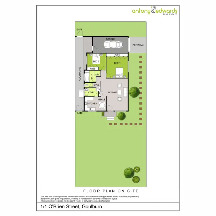 Floorplan of Homely unit listing, 1/1 O'Brien Street, Goulburn NSW 2580