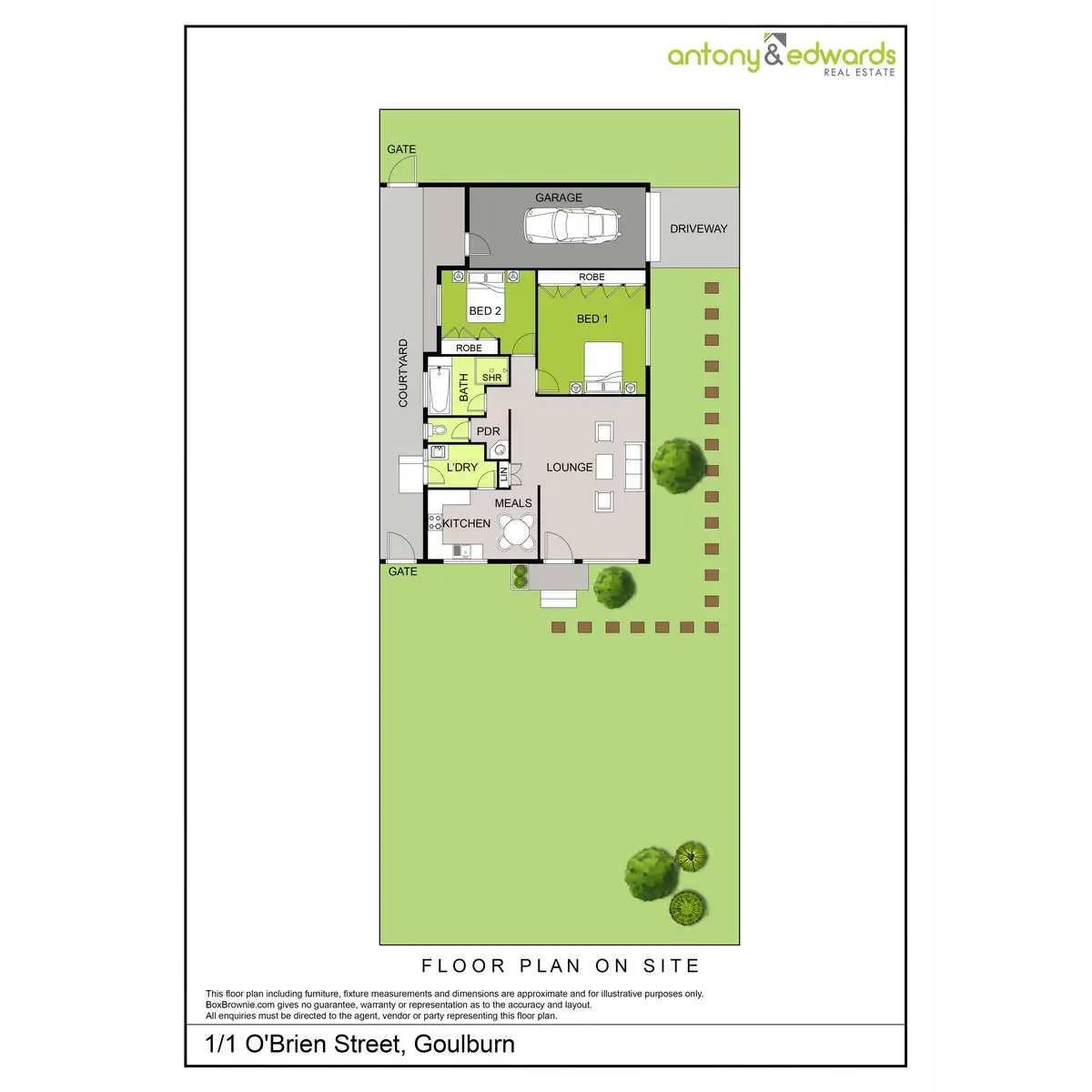Floorplan of Homely unit listing, 1/1 O'Brien Street, Goulburn NSW 2580