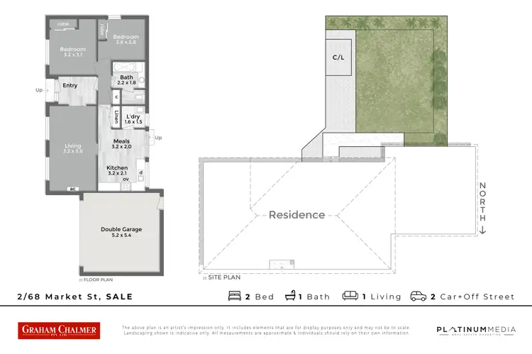 Floorplan of Homely unit listing, 2/68 Market Street, Sale VIC 3850