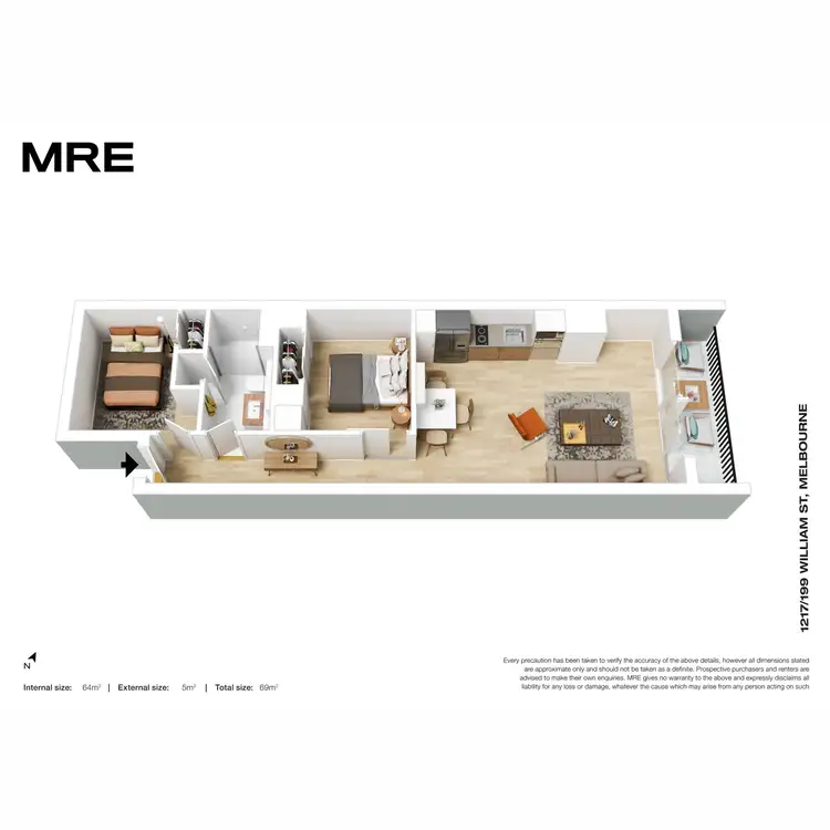Floorplan of Homely apartment listing, 1217/199 William Street, Melbourne VIC 3000