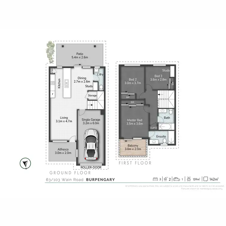 Floorplan of Homely townhouse listing, 63/103-109 Wain Road, Burpengary QLD 4505
