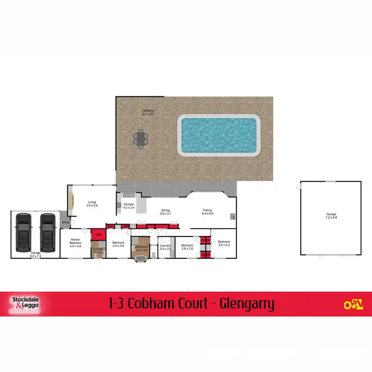 Floorplan of Homely house listing, 1-3 Cobham Court, Glengarry VIC 3854