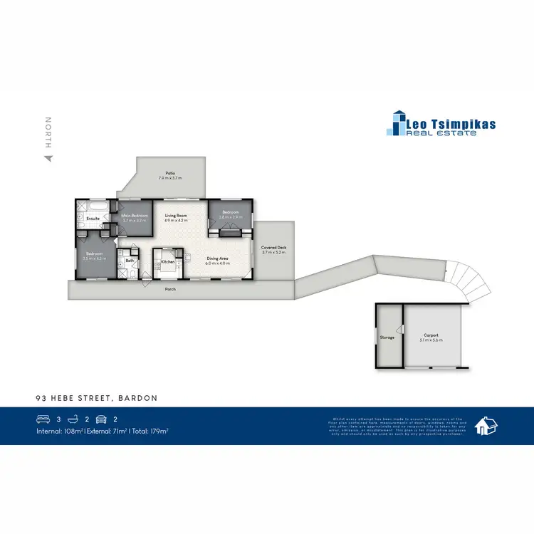 Floorplan of Homely house listing, 93 Hebe Street, Bardon QLD 4065