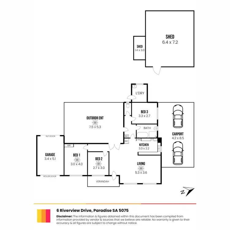 Floorplan of Homely house listing, 6 Riverview Drive, Paradise SA 5075