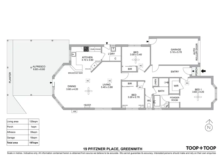Floorplan of Homely house listing, 19 Pfitzner Place, Greenwith SA 5125