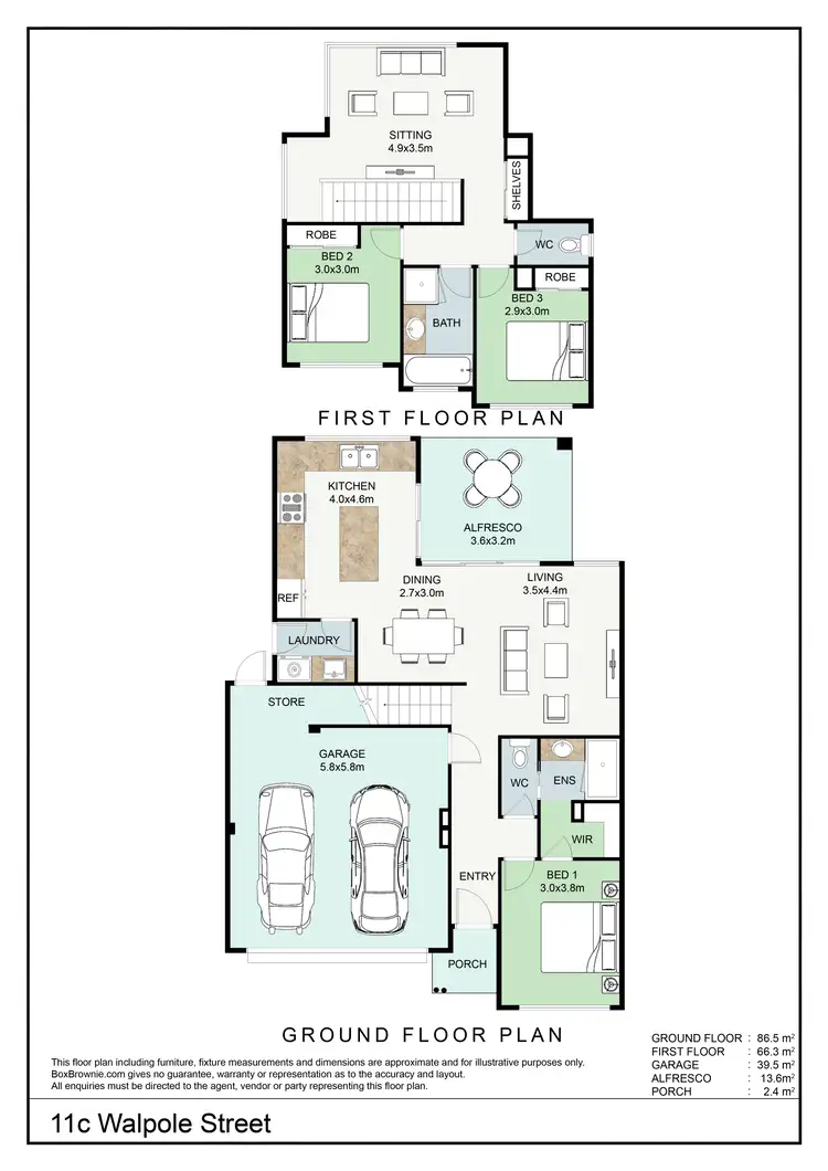 Floorplan of Homely townhouse listing, 11C Walpole Street, St James WA 6102