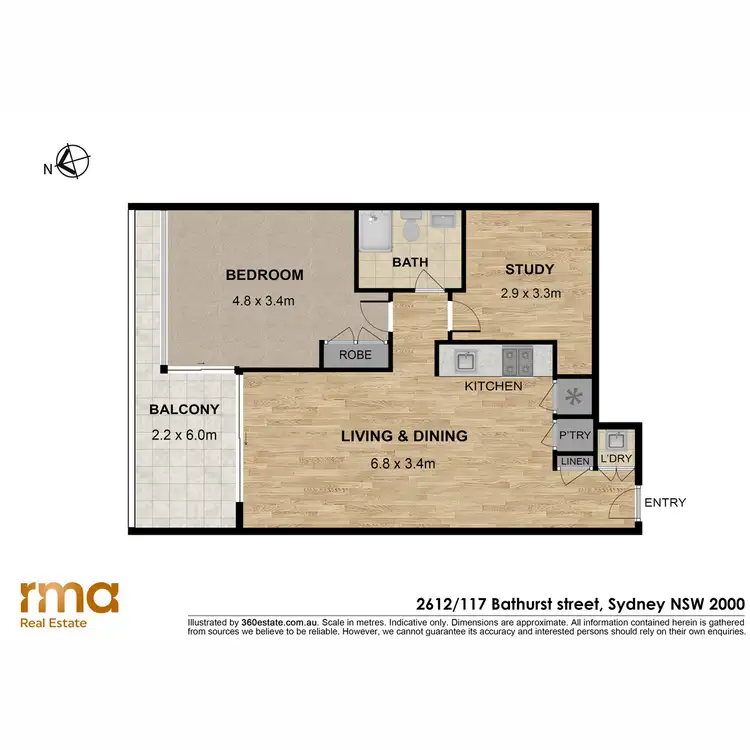Floorplan of Homely apartment listing, 2612/117 Barthurst Street, Sydney NSW 2000