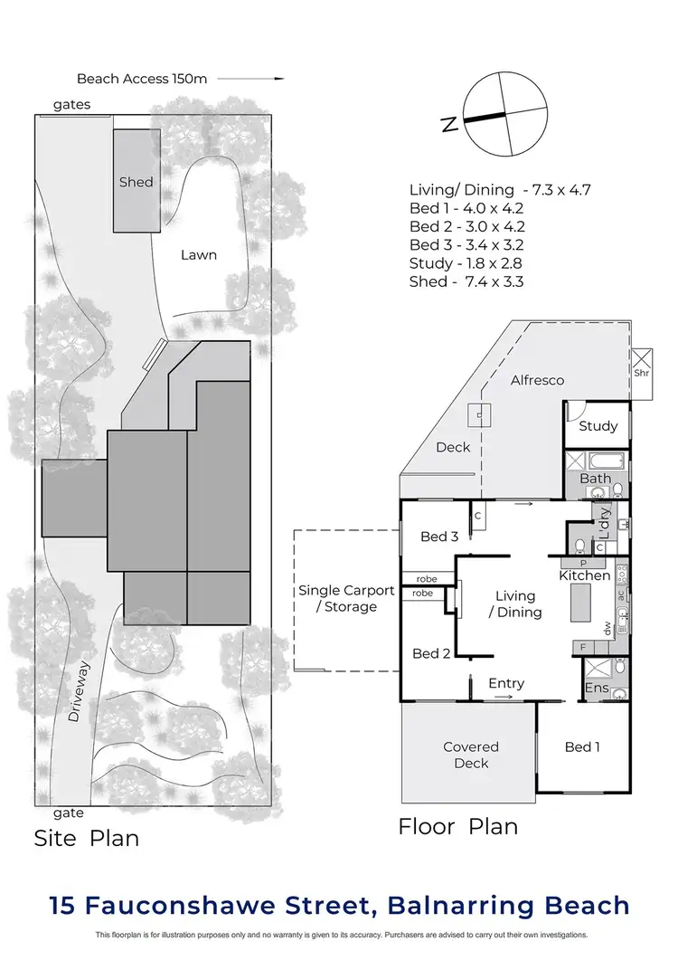 Floorplan of Homely house listing, 15 Fauconshawe Street, Balnarring Beach VIC 3926