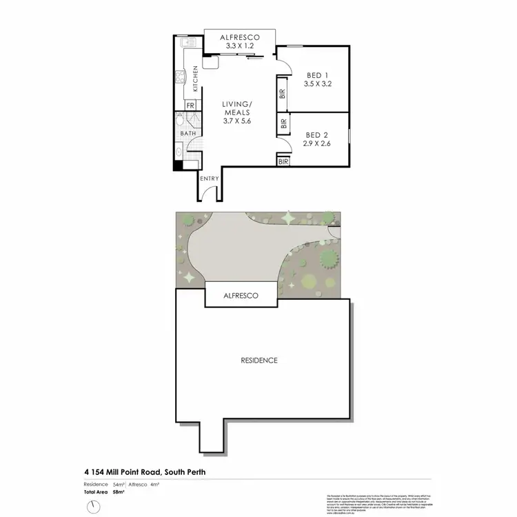 Floorplan of Homely apartment listing, 4/154 Mill Point Road, South Perth WA 6151