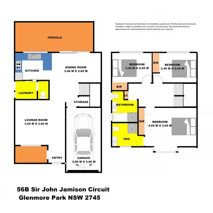 Floorplan of Homely semi-detached listing, 56 Sir John Jamison Circuit, Glenmore Park NSW 2745