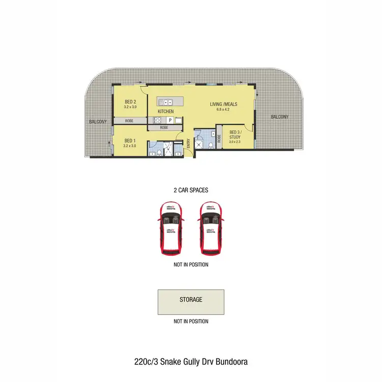 Floorplan of Homely apartment listing, 220C/3 Snake Gully Drive, Bundoora VIC 3083