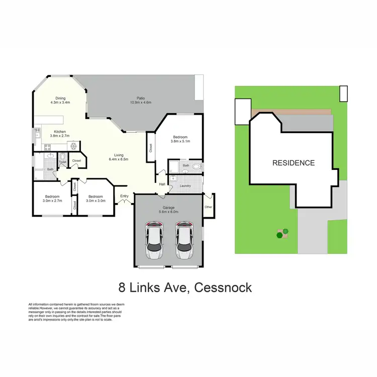 Floorplan of Homely house listing, 8 Links Avenue, Cessnock NSW 2325