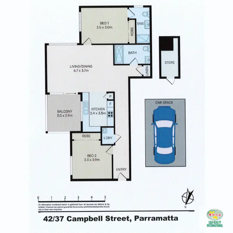 Floorplan of Homely apartment listing, 42/37 Campbell, Parramatta NSW 2150