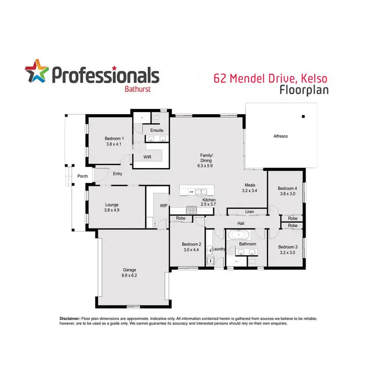 Floorplan of Homely house listing, 62 Mendel Drive, Kelso NSW 2795