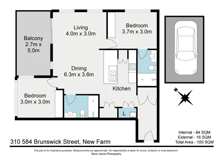 Floorplan of Homely apartment listing, 310/584 Brunswick Street, New Farm QLD 4005