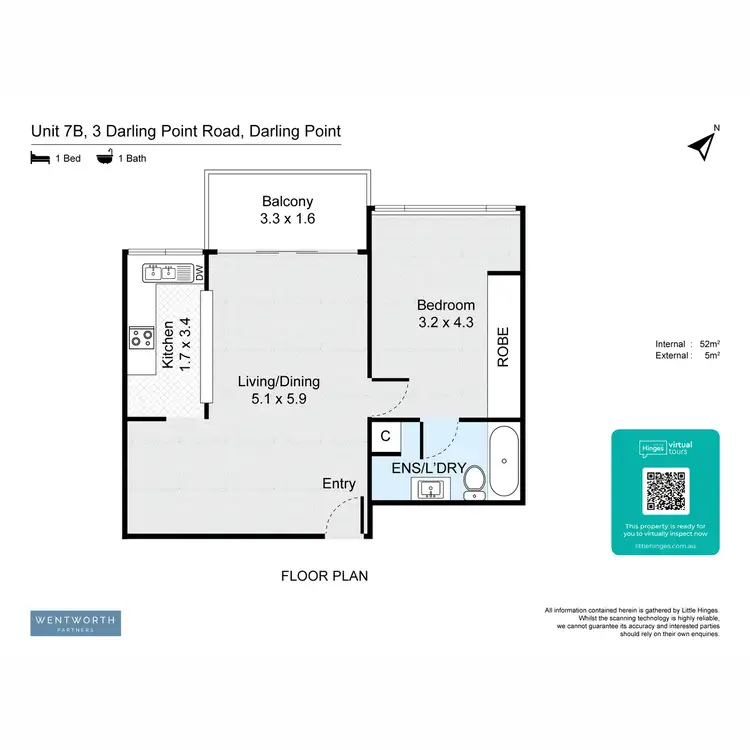 Floorplan of Homely apartment listing, 7B/3 Darling Point Road, Darling Point NSW 2027