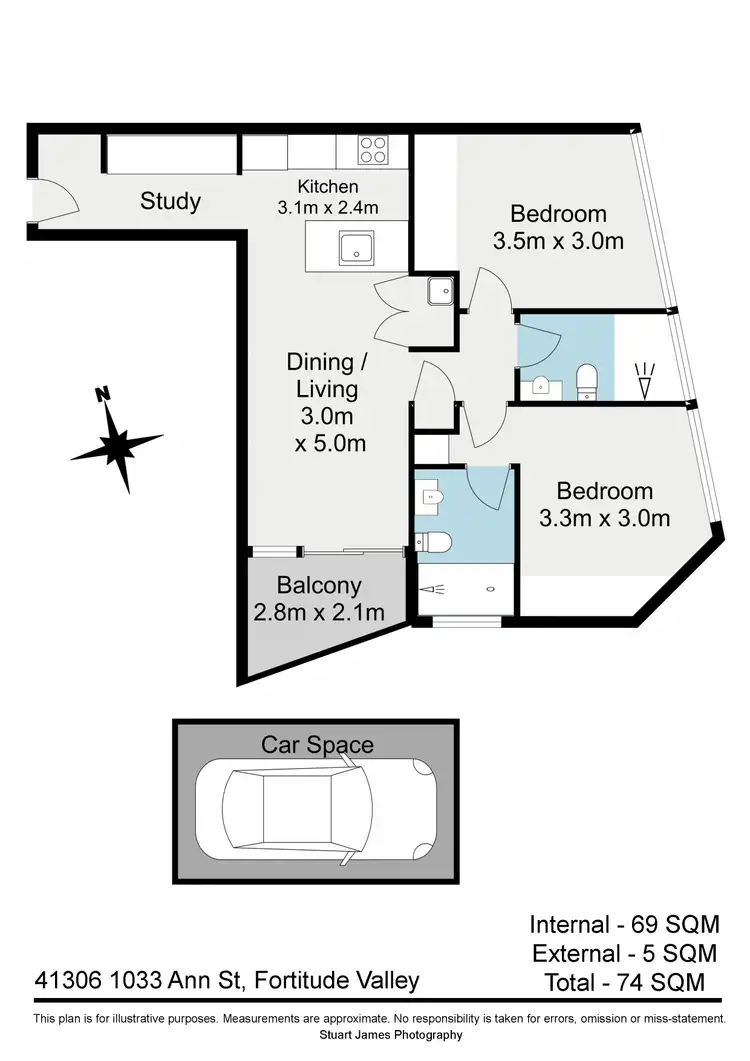 Floorplan of Homely apartment listing, 41306/1033 Ann Street, Newstead QLD 4006