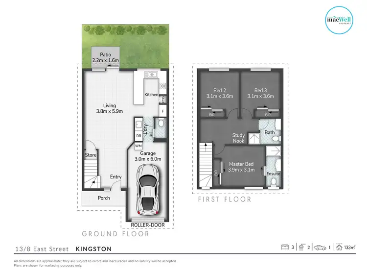 Floorplan of Homely townhouse listing, 13/8 East Street, Kingston QLD 4114