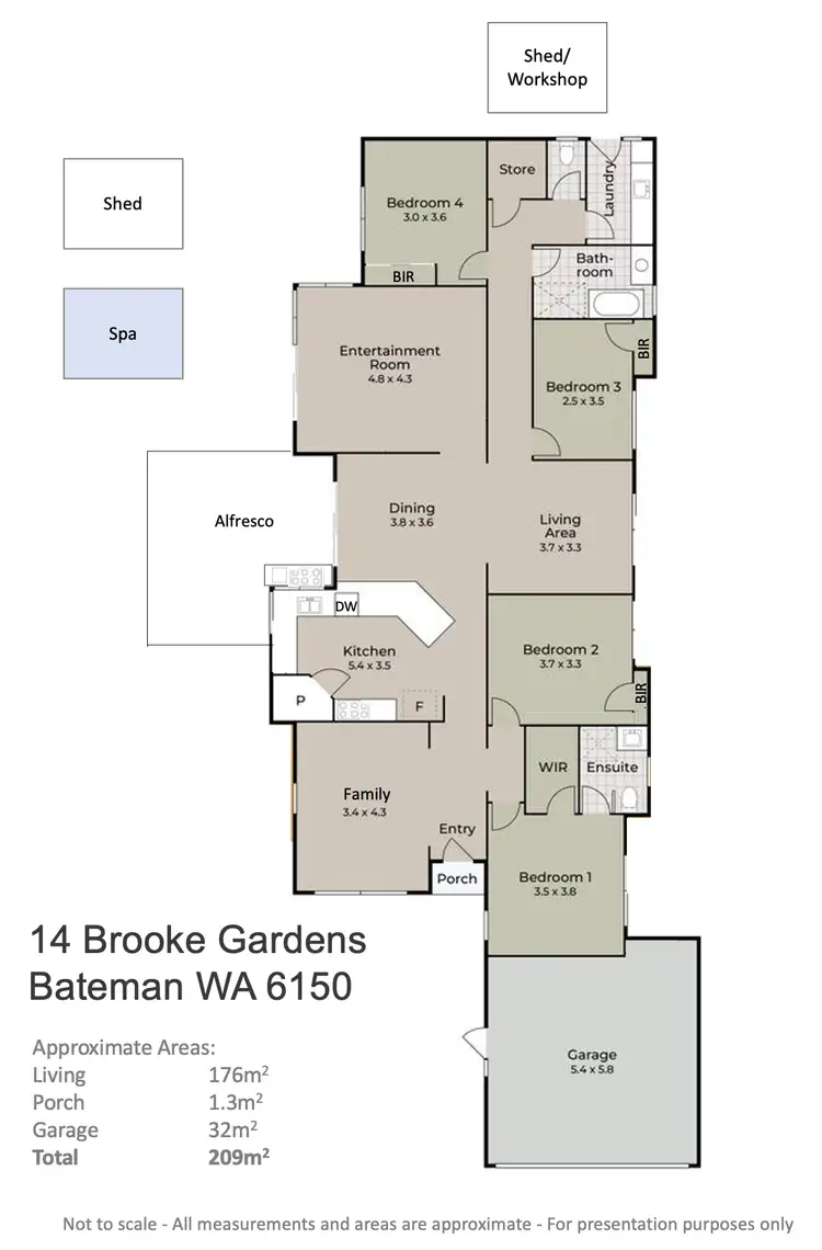Floorplan of Homely house listing, 14 Brooke Gardens, Bateman WA 6150