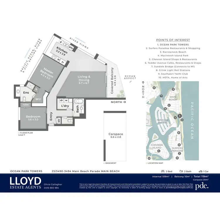 Floorplan of Homely apartment listing, 23/3490-3494 Main Beach Parade, Main Beach QLD 4217