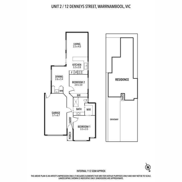 Floorplan of Homely townhouse listing, 2/12 Denneys Street, Warrnambool VIC 3280
