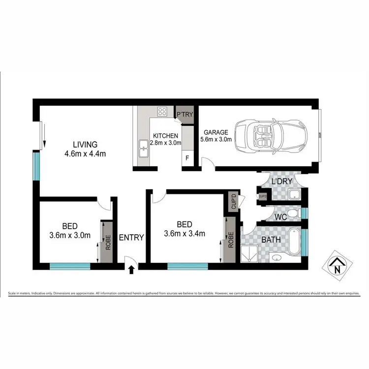 Floorplan of Homely unit listing, 1/364 Bridge Street, Wilsonton QLD 4350