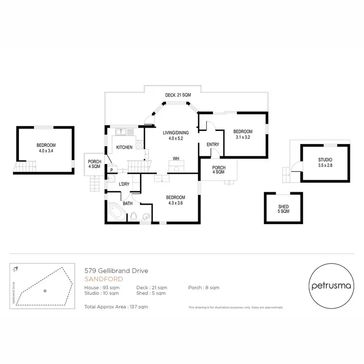 Floorplan of Homely rural property listing, 579 Gellibrand Drive, Sandford TAS 7020