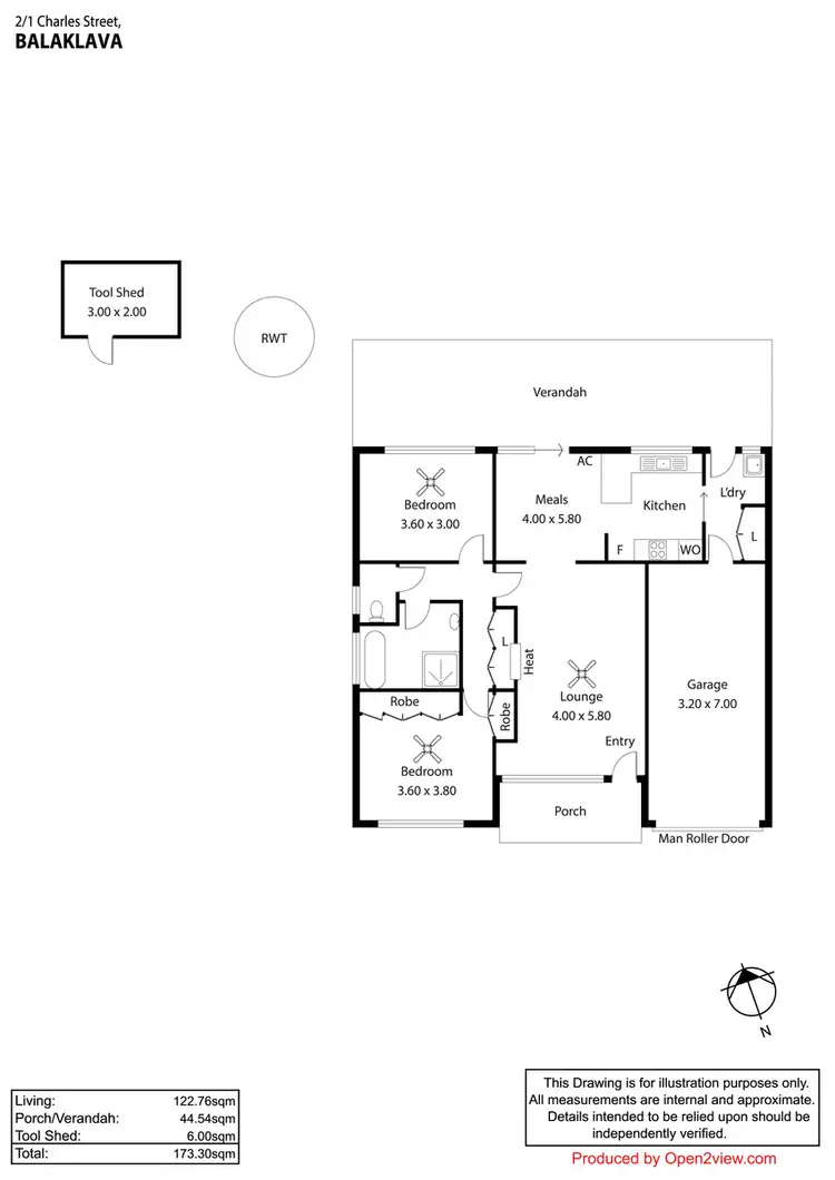 Floorplan of Homely unit listing, 2/1 Charles Street, Balaklava SA 5461