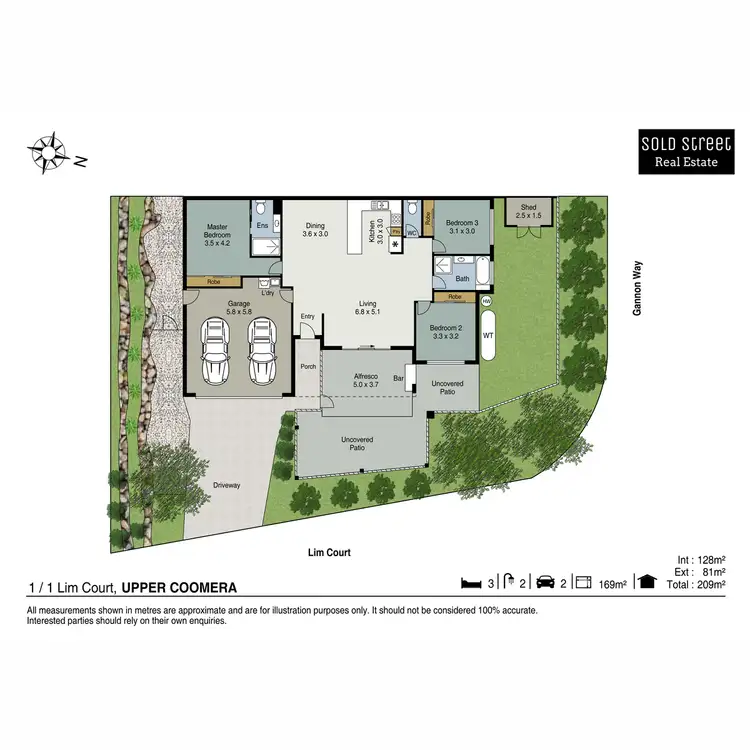 Floorplan of Homely semi-detached listing, 1/1 Lim Court, Upper Coomera QLD 4209