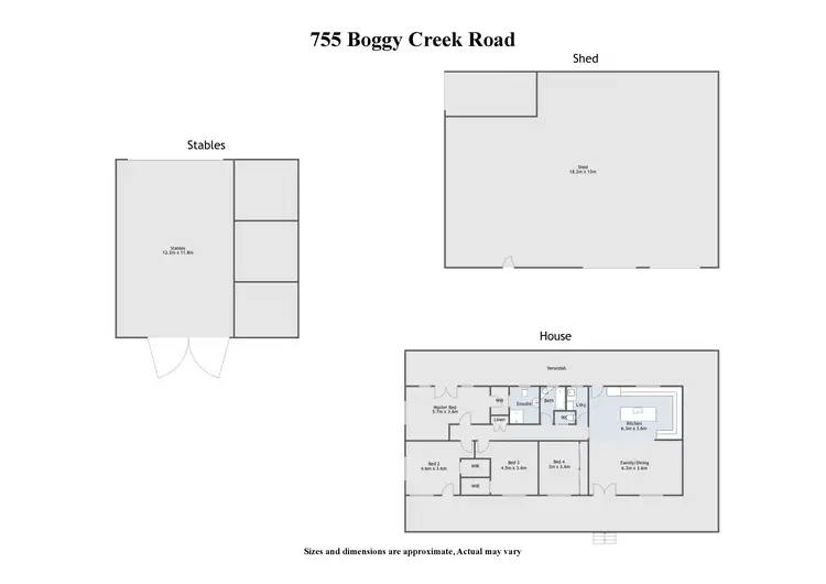 Floorplan of Homely house listing, 755 Boggy Creek Road, Moyhu VIC 3732