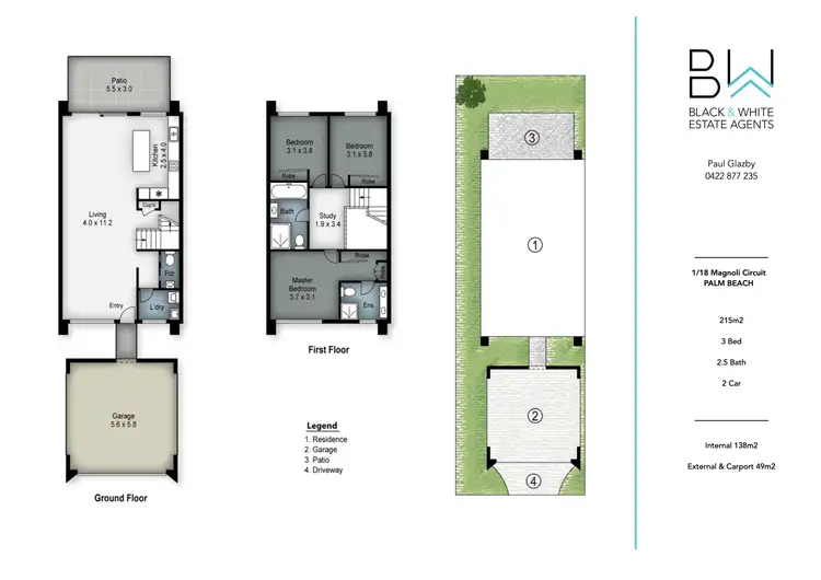 Floorplan of Homely semi-detached listing, 1/18 Magnoli Circuit, Palm Beach QLD 4221
