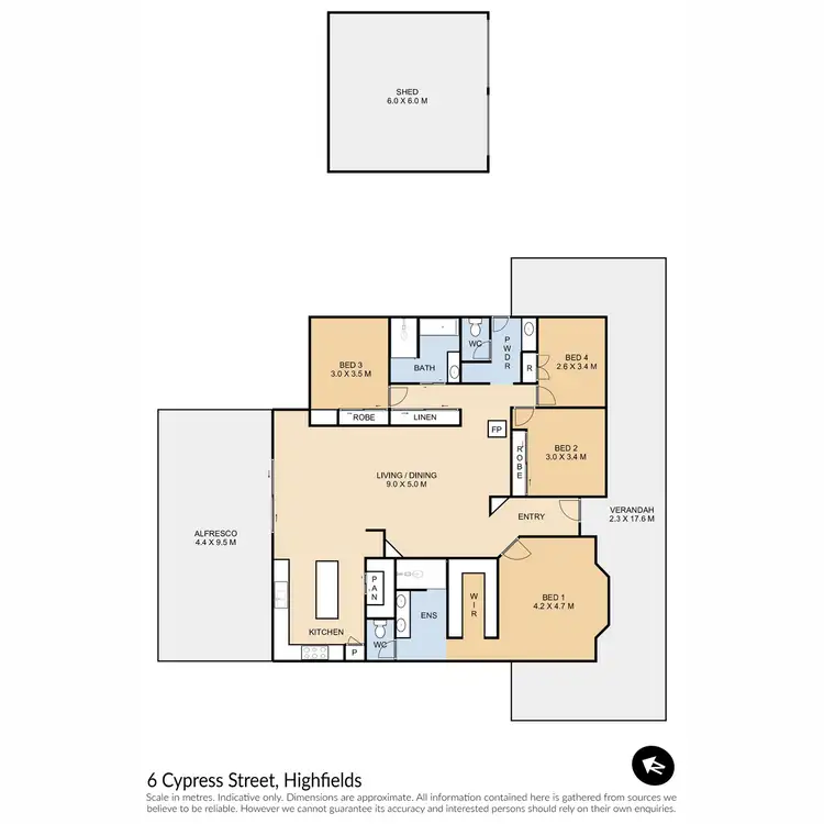 Floorplan of Homely house listing, 6 Cypress Street, Highfields QLD 4352