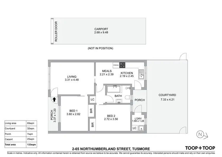 Floorplan of Homely unit listing, 2/65 Northumberland Street, Tusmore SA 5065