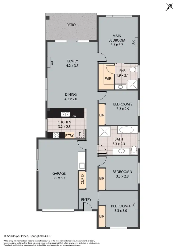 Floorplan of Homely house listing, 14 Sandpiper Place, Springfield QLD 4300