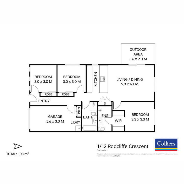Floorplan of Homely unit listing, 1/12 Radcliffe Crescent, Glenvale QLD 4350