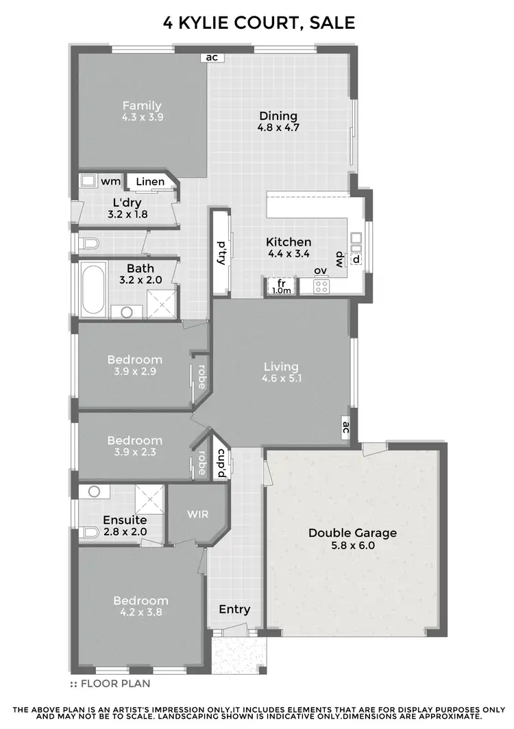 Floorplan of Homely house listing, 4 Kylie Court, Sale VIC 3850
