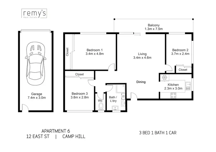 Floorplan of Homely apartment listing, 6/12 East Street, Camp Hill QLD 4152