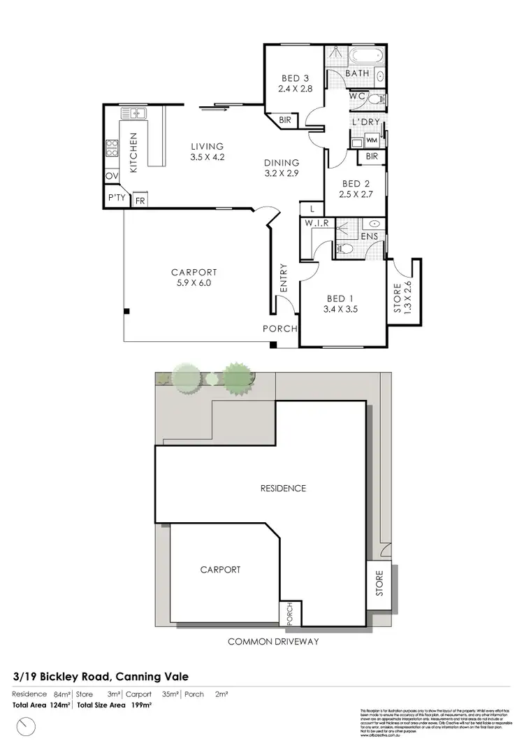 Floorplan of Homely villa listing, 3/19 Bickley Road, Cannington WA 6107