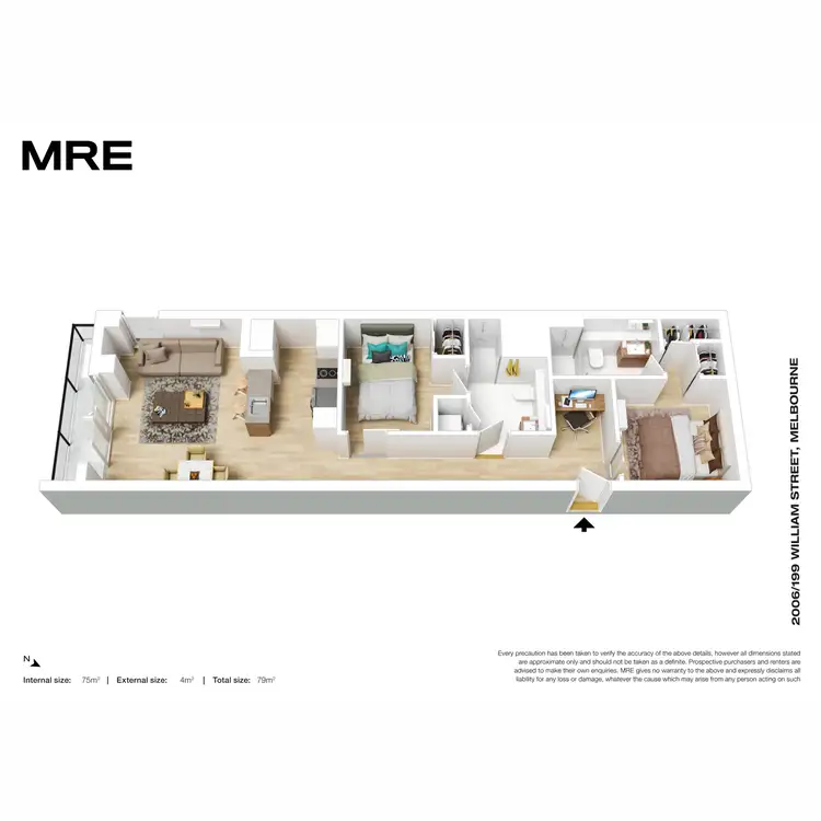 Floorplan of Homely apartment listing, 2006/199 William Street, Melbourne VIC 3000