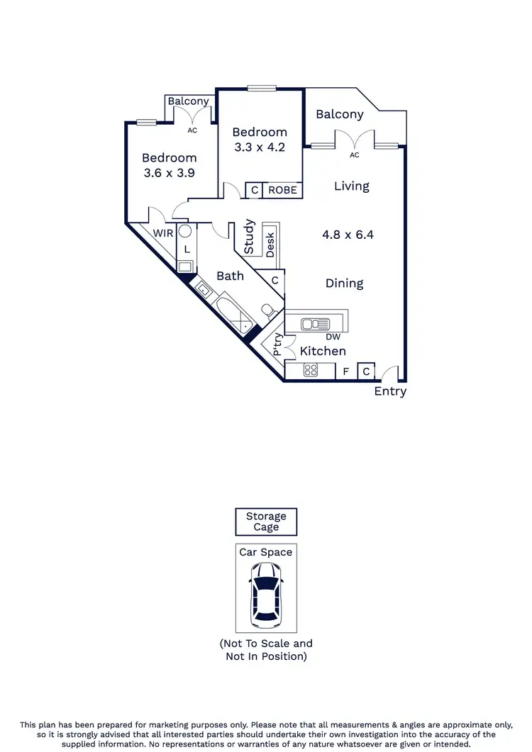 Floorplan of Homely apartment listing, 26/1 Gatehouse Drive, Kensington VIC 3031