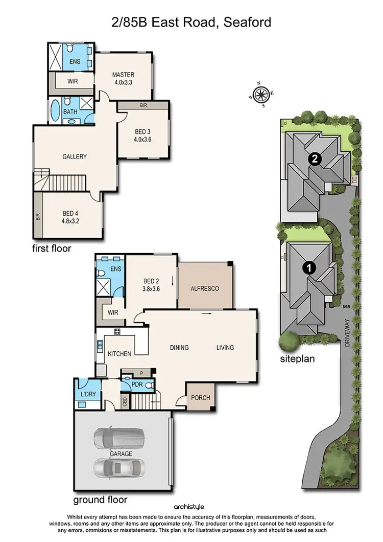 Floorplan of Homely townhouse listing, 2/85B East Road, Seaford VIC 3198