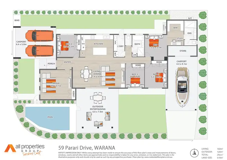 Floorplan of Homely house listing, 59 Parari Street, Warana QLD 4575