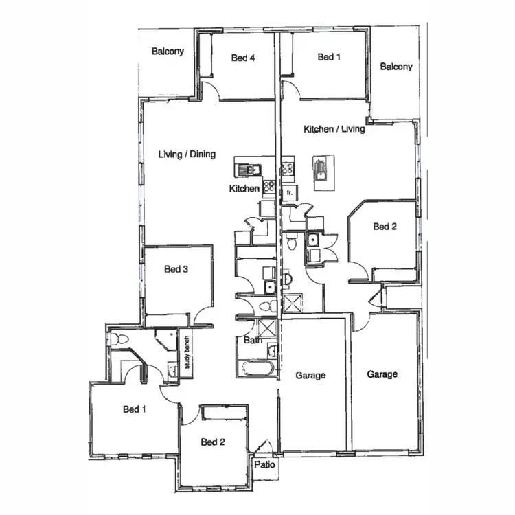 Floorplan of Homely semi-detached listing, 14 Georgia Terrace, Kalkie QLD 4670