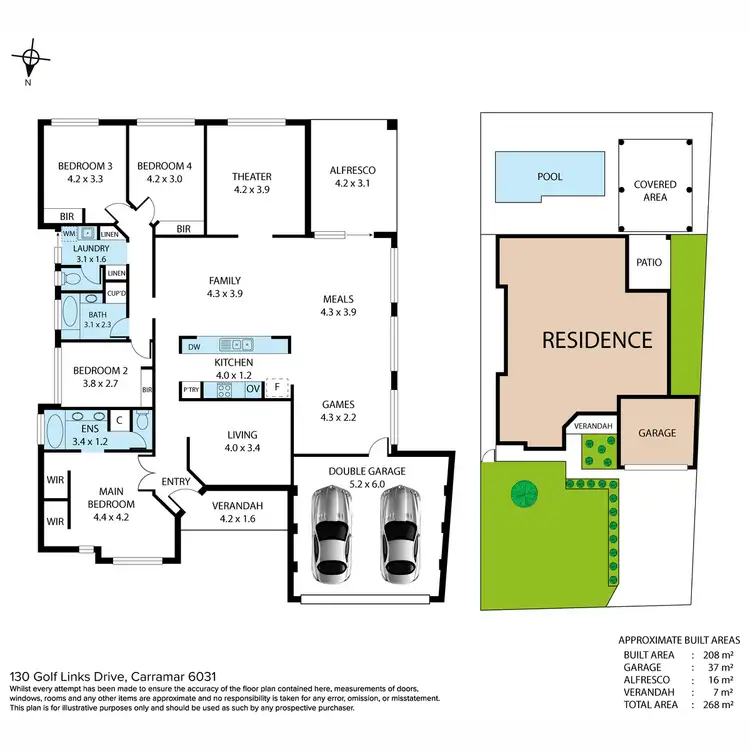 Floorplan of Homely house listing, 130 Golf Links Drive, Carramar WA 6031
